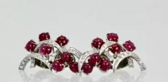 Burma Ruby Diamond Earrings 14k - 3451475