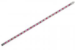 Burma Ruby No Heat and Diamond Straight Line Platinum Tennis Bracelet - 3897899