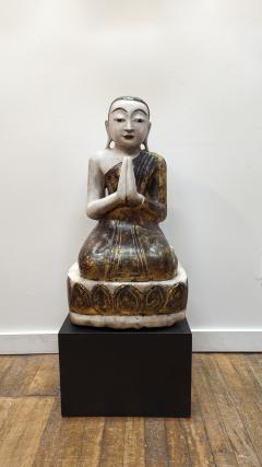 Burmese Buddhist Alabaster Statue - 3393577