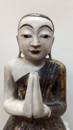 Burmese Buddhist Alabaster Statue - 3393581