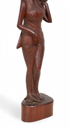 Burmese Carved Wooden Small Female Figure - 4674687