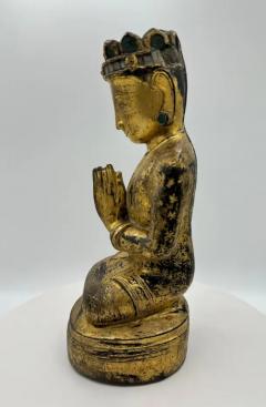 Burmese Painted Giltwood Buddha - 3808142