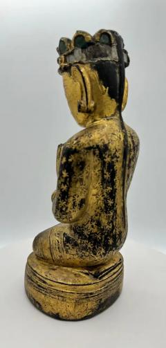 Burmese Painted Giltwood Buddha - 3808144