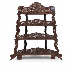 Burmese Teakwood Serpentine etagere - 2793697