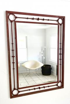 Burnt Sienna Wrought Iron Rectangular Wall Mirror - 3555095