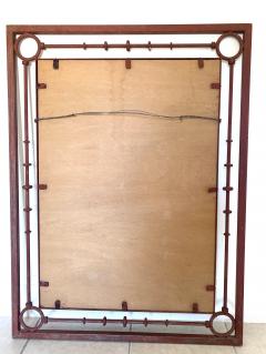 Burnt Sienna Wrought Iron Rectangular Wall Mirror - 3555097