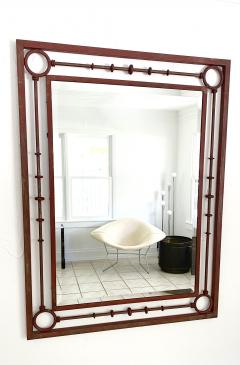 Burnt Sienna Wrought Iron Rectangular Wall Mirror - 3555101