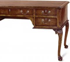 Burton Ching George III Style Burl Walnut Writing Desk - 3919955