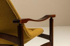 Busnelli Pair of Tiki Armchairs in Ochre Fabric by Busnelli Italy 1960s - 4406361