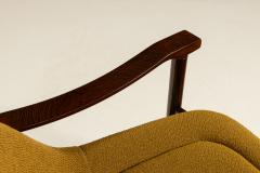 Busnelli Pair of Tiki Armchairs in Ochre Fabric by Busnelli Italy 1960s - 4406377