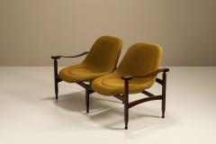 Busnelli Rare Tiki Bench Produced by Busnelli Newly Upholstered Italy 1960s - 4406369