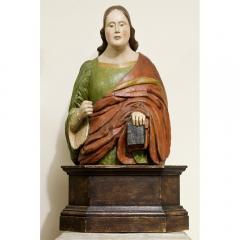 Bust of a Woman polychrome wood sculpture Italy - 1313863