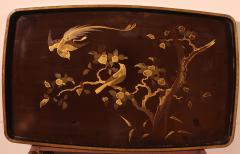 Butler Tray In Lacquered Wood With Asian Decor 19th Century - 3128804