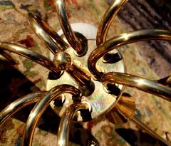 Butterfly Chandelier Brass and Art Glass Germany 1950s - 1548660