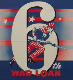 Buy Your Extra 6th War Loan Bonds Here Vintage WWII Poster 1944 - 3738005