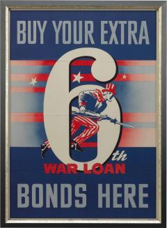 Buy Your Extra 6th War Loan Bonds Here Vintage WWII Poster 1944 - 3740292