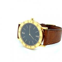 Bvlgari Vintage Mens Watch Ref BB30 GI in 18K Yellow Gold Leather Strap - 3589179