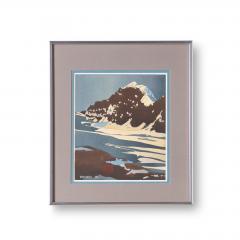 Byron Birdsall Watercolor Snow Landscape Painting Titled Blue Slope 1976 - 4491490