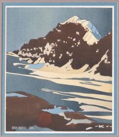 Byron Birdsall Watercolor Snow Landscape Painting Titled Blue Slope 1976 - 4491491