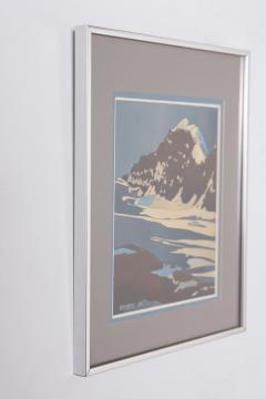 Byron Birdsall Watercolor Snow Landscape Painting Titled Blue Slope 1976 - 4491492