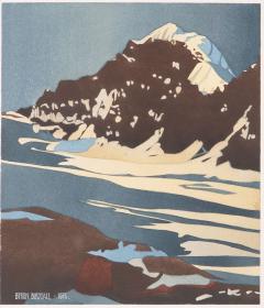 Byron Birdsall Watercolor Snow Landscape Painting Titled Blue Slope 1976 - 4491548