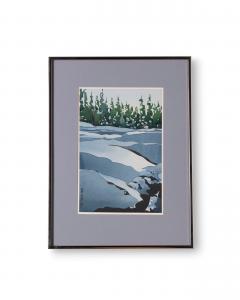 Byron Birdsall Watercolor Snow Landscape Painting Titled Chugach Shadows 1976 - 4490208