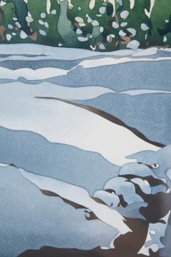 Byron Birdsall Watercolor Snow Landscape Painting Titled Chugach Shadows 1976 - 4490210