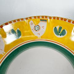C A S Ceramiche Artistica Solimene Vietri 1980s Solimene Vietri Chicks Hand Painted Ceramic Bowl Yellow and Green Italy - 3059872