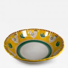C A S Ceramiche Artistica Solimene Vietri 1980s Solimene Vietri Chicks Hand Painted Ceramic Bowl Yellow and Green Italy - 3064372