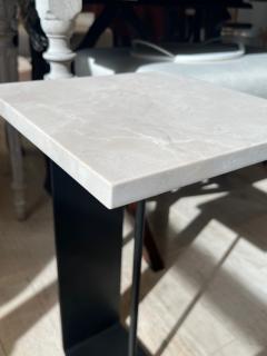 C Form Steel Marble Drinks Table - 3882255