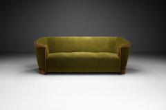 C Lundb k Three Seater Sofa With Oak Frame Europe 1940s - 4212122