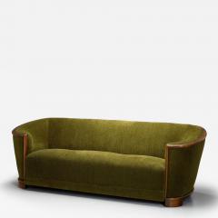 C Lundb k Three Seater Sofa With Oak Frame Europe 1940s - 4214433