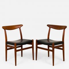C M Madsens Set of 5 Hans Wegner for C M Madsen Danish Teak and Black Dining Side Chairs - 2792471