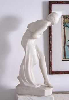 C Viviani Art Deco Female Nude in Sumptuous White Marble - 1149753