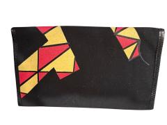 CARLOS FALCHI PICASSO STYLE THE FLAUTIST SNAKESKIN LIZARD FABRIC HANDBAG WALLET SET - 4565431