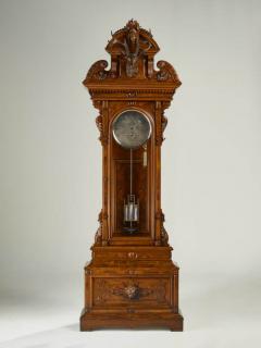 CARVED WALNUT TALL CASE ASTRONOMICAL REGULATOR CLOCK MADE FOR J S  - 2715220