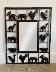 CAST IRON MIRROR WITH ANIMAL MOTIF - 3872071