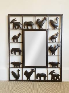 CAST IRON MIRROR WITH ANIMAL MOTIF - 3872072