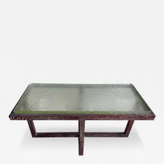 CERUSED OAK TABLE WITH SAINT GOBAIN GLASS - 4532202