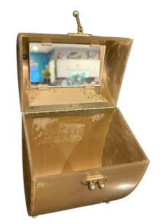 CHARLES KAHN MID CENTURY METALLIC SHEEN TAN LUCITE HANDBAG BY CHARLES KAHN - 4578016