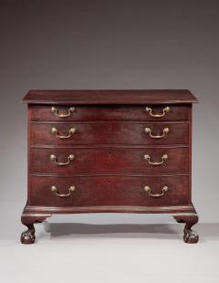 CHIPPENDALE BALL AND CLAW FOOT OXBOW CHEST OF DRAWERS - 4596375