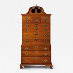 CHIPPENDALE CHEST ON CHEST WITH CARVED FAN DRAWER - 3123828