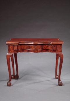 CHIPPENDALE SERPENTINE FIVE LEGGED NEW YORK CARD TABLE - 1897417