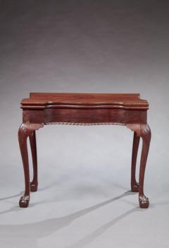 CHIPPENDALE SERPENTINE FOUR LEGGED CARD TABLE - 1896552