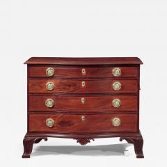 CHIPPENDALE SERPENTINE FRONT CHEST WITH CARVED OGEE BRACKET FEET - 3740197