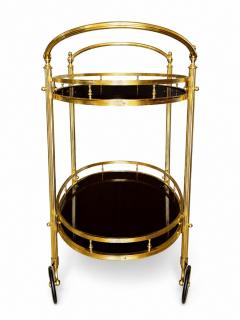 CIRCA 1960 TWO TIERED OVAL BRASS SERVING TROLLEY - 4728806