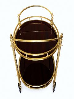 CIRCA 1960 TWO TIERED OVAL BRASS SERVING TROLLEY - 4728807