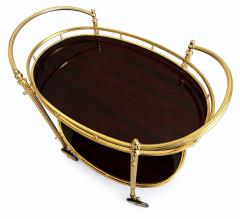 CIRCA 1960 TWO TIERED OVAL BRASS SERVING TROLLEY - 4728815