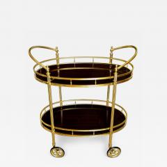 CIRCA 1960 TWO TIERED OVAL BRASS SERVING TROLLEY - 4728825