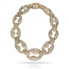 CIRCA 1960S 18K YELLOW GOLD 250 CARAT DIAMOND LINK NECKLACE - 2227899